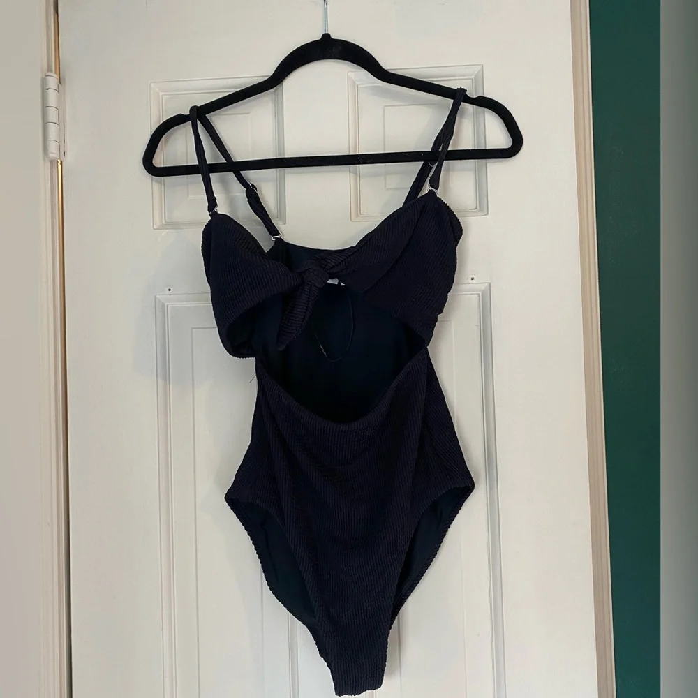 Veronica Beard Black Cut-Out One Piece Swimsuit - Picture 3 of 5
